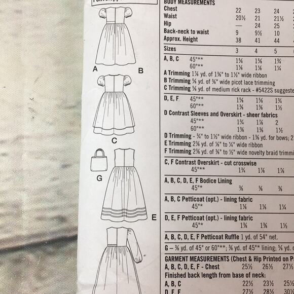 Simplicity 9497 Sewing Pattern Girl's Dresses w/Purse Patterns Sz HH (3, 4, 5, 6 - Picture 9 of 10
